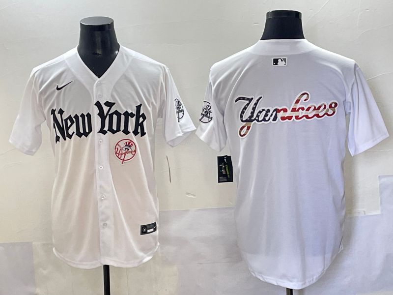 Men 2025 New York Yankees Blank White Five generations Joint Name Nike MLB Jersey style 116->new york yankees->MLB Jersey
